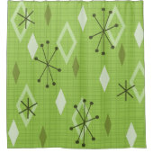 Rideaux De Douche Carreau moderne du milieu du siècle Chartreuse (Devant)