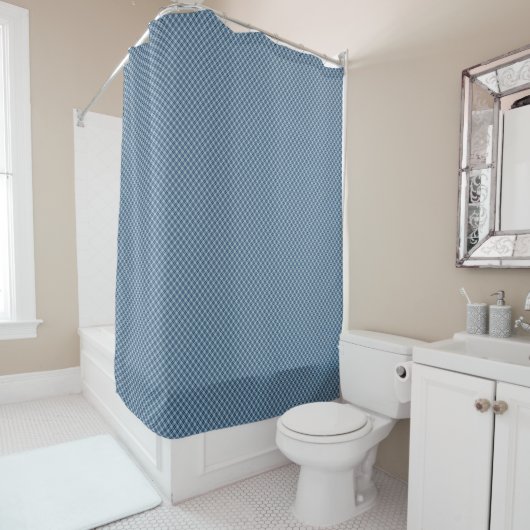 Rideaux De Douche Carreaux bleus (En situation)