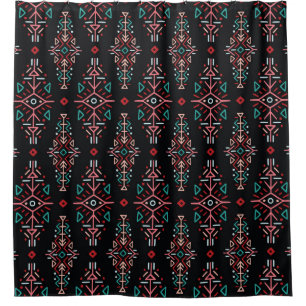 Rideaux De Douche Carreaux Boho ethniques : Motif Vintage sans coutu