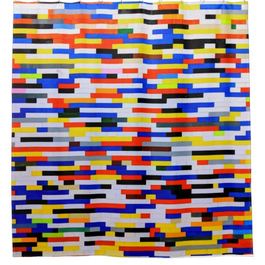 Rideaux De Douche Carreaux de construction couleur primaire (Devant)