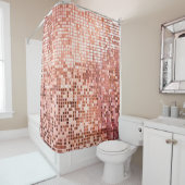 Rideaux De Douche Carreaux de mosaïque carré rose rosé (En situation)