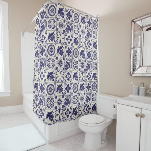Rideaux De Douche Carreaux de Talavera Mexicains Traditionnels en Li