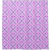 Rideaux De Douche Carreaux Dolores Motif main tiré violet (Devant)