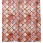 Rideaux De Douche Carreaux en or Rose chic (Devant)