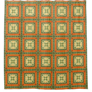 Rideaux De Douche Carreaux funky rétro à motif floral printanier