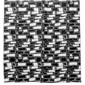 Rideaux De Douche Carreaux géométriques noirs blancs Abstraits (Devant)