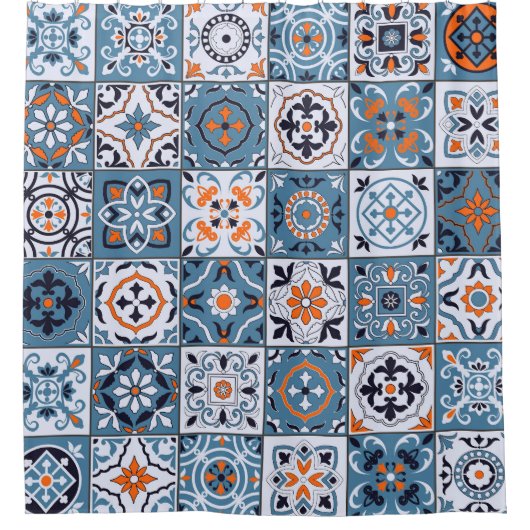 Rideaux De Douche Carreaux marocains : Élégance intemporelle sans co (Devant)