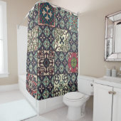 Rideaux De Douche Carreaux portugais : Talavera Style sans couture (En situation)