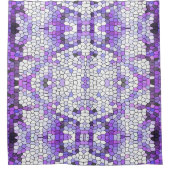 Rideaux De Douche Carreaux violets - mosaïque, style grec, (Devant)