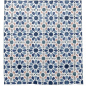 Rideaux De Douche Carrelage bleu marocain Motif (Devant)