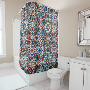 Rideaux De Douche Carrelage marocain, mosaïque, art coloré