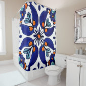 Rideaux De Douche Carrelage Talavera Mexicaine No 1 (En situation)