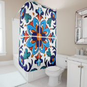 Rideaux De Douche Carrelage Talavera Mexicaine No 9 (En situation)