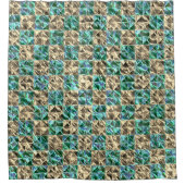 Rideaux De Douche Carrelage vert menthe à beige ou échecs tachés (Devant)