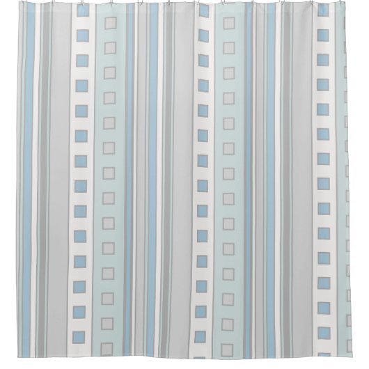 Rideaux De Douche Carrés et rayures géométriques modernes, Verre de (Devant)