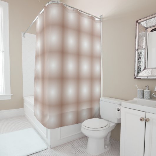 Rideaux De Douche Carrés géométriques avec Mocha Mousse Gradient Bla (En situation)