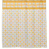 Rideaux De Douche Carrés Jaune Pastel Et Gris (Devant)