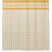 Rideaux De Douche Carrés Pastel Jaune Et Gris (Devant)