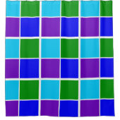 Rideaux De Douche Carrés Peacock Bleu, Vert et Violet (Devant)