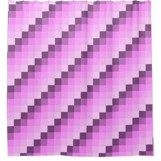 Rideaux De Douche Carrés rose et violet (Devant)