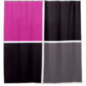 Rideaux De Douche Carrés rose, noir, blanc et gris (Devant)