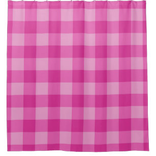 Rideaux De Douche Carrés Vichy Rose Chaud Tons Roses Vichy