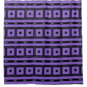 Rideaux De Douche Carrés violets et rayures (Devant)