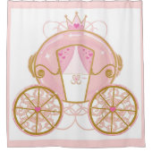 Rideaux De Douche Carrosse de princesse rose et or (Devant)