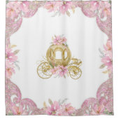 Rideaux De Douche Carrosse Princesse Or Rose (Devant)
