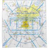 Rideaux De Douche Carte aéronautique (Devant)