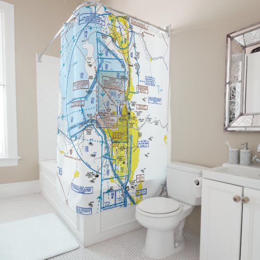 Rideaux De Douche Carte aéronautique (En situation)