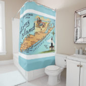 Rideaux De Douche Carte ancienne de Long Island (En situation)