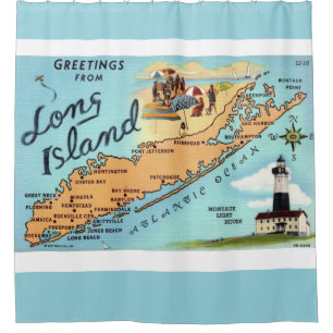 Rideaux De Douche Carte ancienne de Long Island