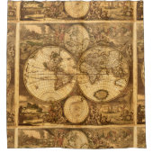 Rideaux De Douche Carte antique du monde (Devant)