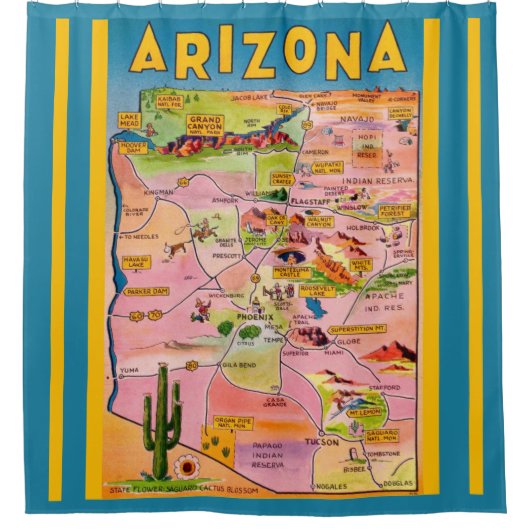 Rideaux De Douche Carte Arizona (Devant)