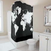 Rideaux De Douche Carte blanche noire du monde de la conception 69 (En situation)