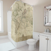 Rideaux De Douche Carte couleur de main du monde (En situation)