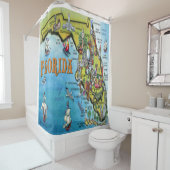 Rideaux De Douche Carte de bande dessinée de la Floride (En situation)