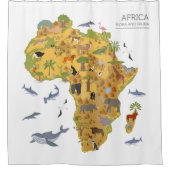 Rideaux De Douche Carte de l'Afrique | Flora et faune (Devant)