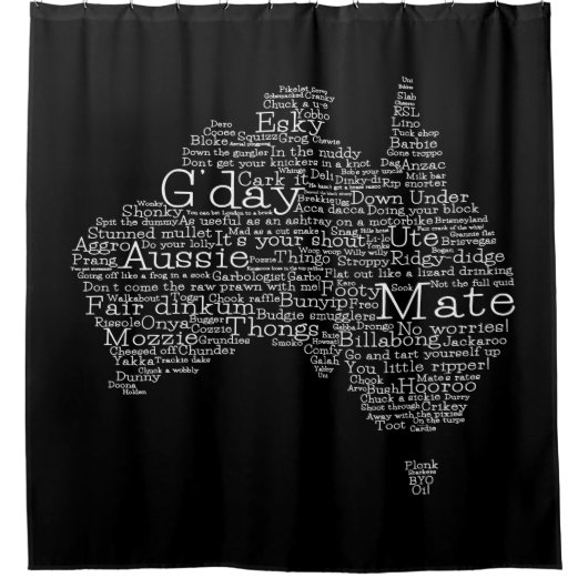 Rideaux De Douche Carte de l'argot australien (Devant)