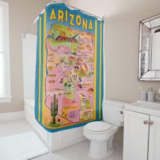 Rideaux De Douche Carte de l'Arizona (En situation)