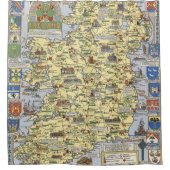 Rideaux De Douche Carte de l'Irlande historique (Devant)