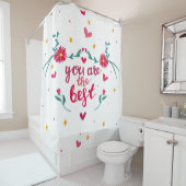 Rideaux De Douche Carte de voeux de Saint Valentin avec les coeurs,  (En situation)