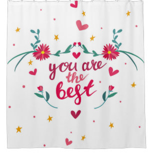 Rideaux De Douche Carte de voeux de Saint Valentin avec les coeurs,