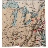 Rideaux De Douche Carte des Grands Lacs d'Amérique du Nord (Devant)