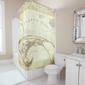 Rideaux De Douche Carte du Cap de Provincetown (En situation)