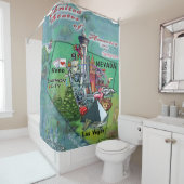 Rideaux De Douche Carte du dessin animé Nevada USA (En situation)