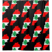 Rideaux De Douche Carte du Liban avec drapeau (Devant)
