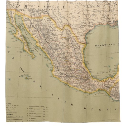 Rideaux De Douche Carte du Mexique (Devant)