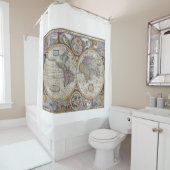 Rideaux De Douche Carte du monde antique n°3 (En situation)